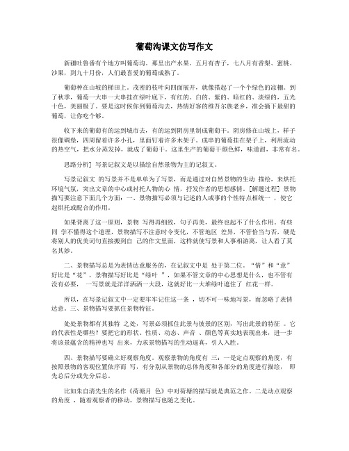 葡萄沟课文仿写作文