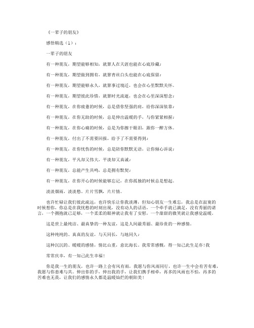 一辈子的朋友_感悟人生