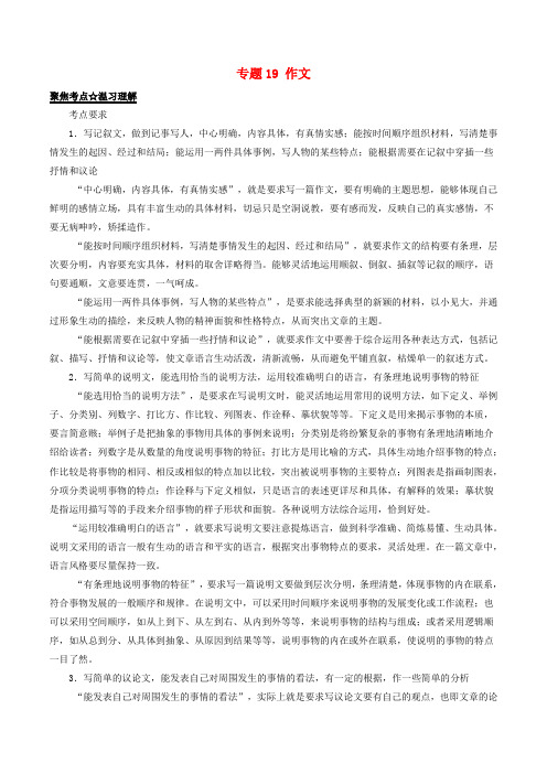中考语文考点总动员系列 专题19 作文