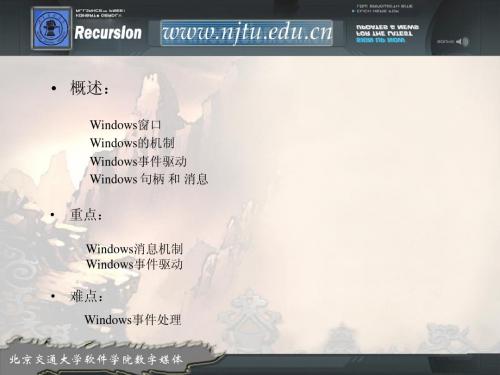 北京交通大学 软件学院课件  Windows编程基础1