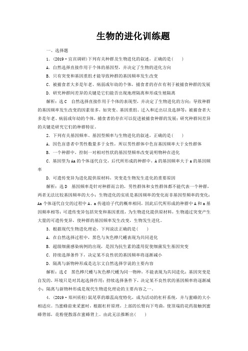 生物的进化训练题