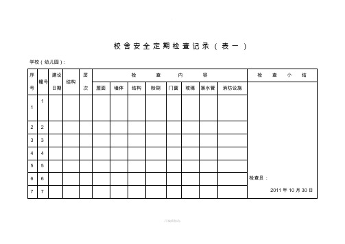 校舍安全定期检查记录样表