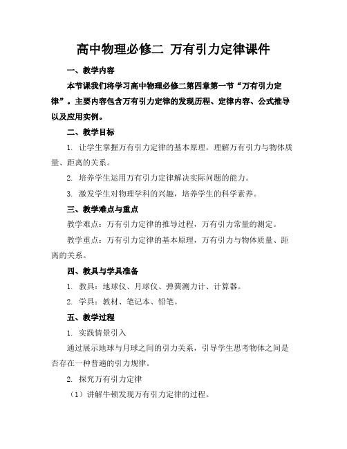 高中物理必修二万有引力定律课件(1)