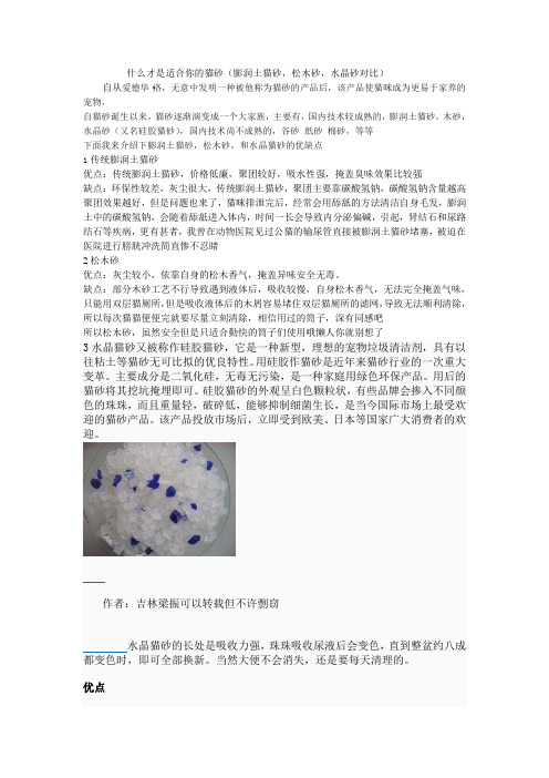 什么才是适合你的猫砂(膨润土猫砂,松木砂,水晶砂对比)