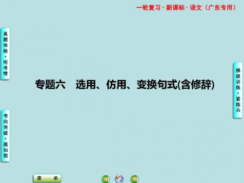 广东高考语文一轮复习选用、仿用、变换句式(含修辞)ppt课件