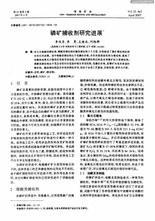 磷矿捕收剂研究进展