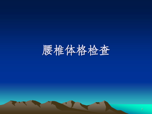腰椎体格检查36560