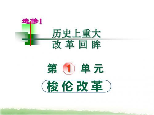 (人教新课标)高中历史选修一课件第一单元 梭伦改革 单元复习 课件