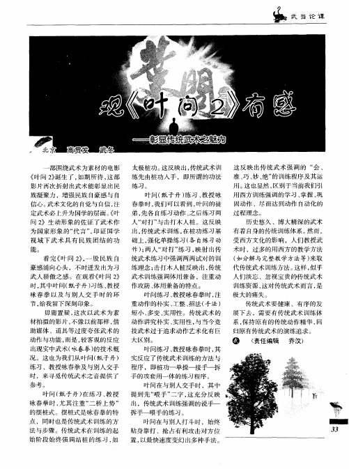观《叶问2》有感——彰显传统武术之魅力