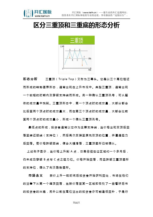 区分三重顶和三重底的形态分析