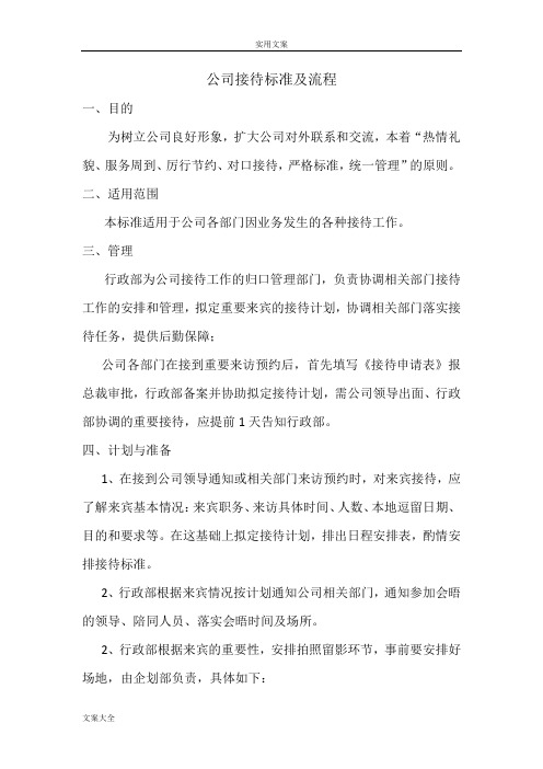 公司管理系统接待实用标准及流程