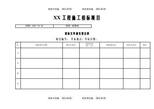 全套开标评标表格之欧阳术创编