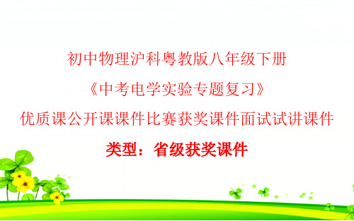 初中物理沪科粤教课标版九年级下册《中考电学实验专题复习》优质课公开课课件比赛获奖课件面试试讲课件