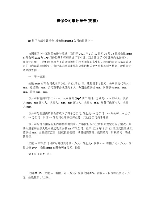 担保公司审计报告(定稿)