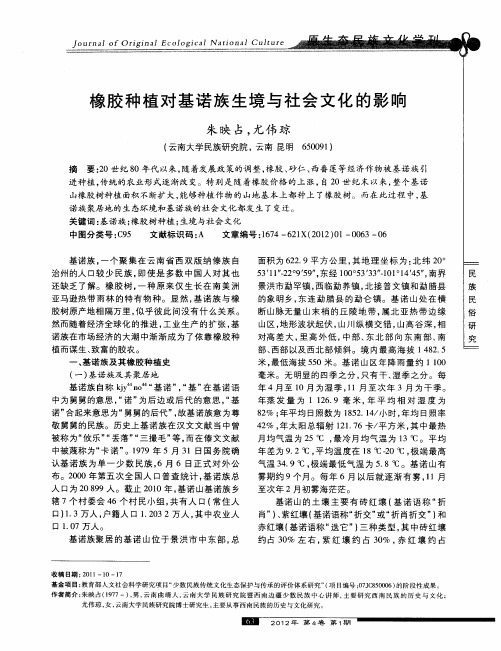 橡胶种植对基诺族生境与社会文化的影响