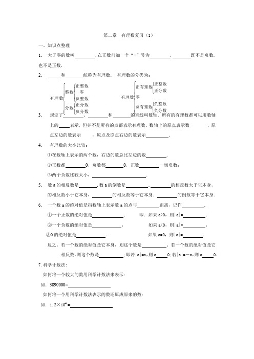 苏教版七年级上第二章 复习1