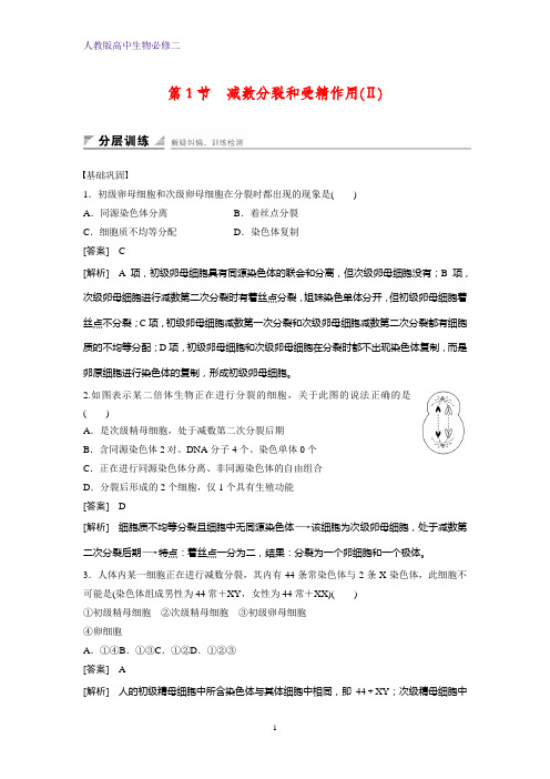 高中生物必修2课时作业4：2.1 减数分裂和受精作用(Ⅱ)