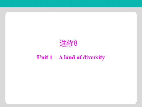 2020年高考英语一轮复习课件第一部分 选修8 Unit 1 A land of diversity
