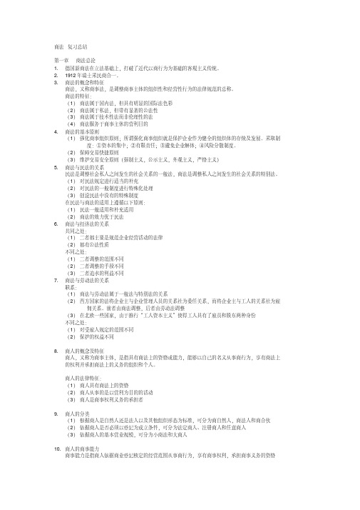自学考试中英合作商务管理专业商法总结