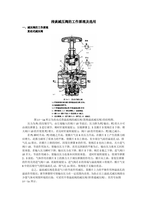 减压阀的工作原理及选用