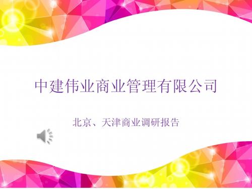 天津、北京调研报告修改