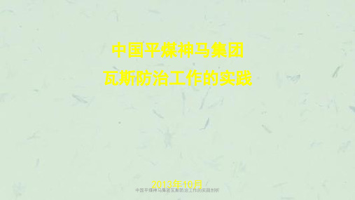 中国平煤神马集团瓦斯防治工作的实践剖析课件