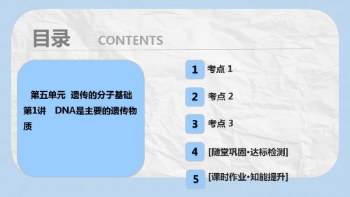 高考生物大一轮复习第五单元遗传的分子基础第1讲DNA是主要的遗传物质课件