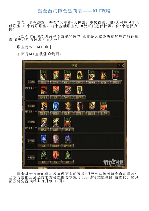 黑金蒸汽阵营惩罚者——MT攻略