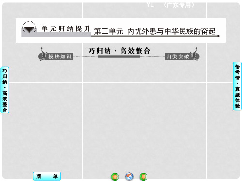 高考历史一轮总复习 第三单元 内忧外患与中华民族的奋起单元归纳提升课件 岳麓版