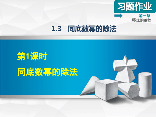 北师大版初一数学下册《1.3.1同底数幂的除法》习题课件(附答案)