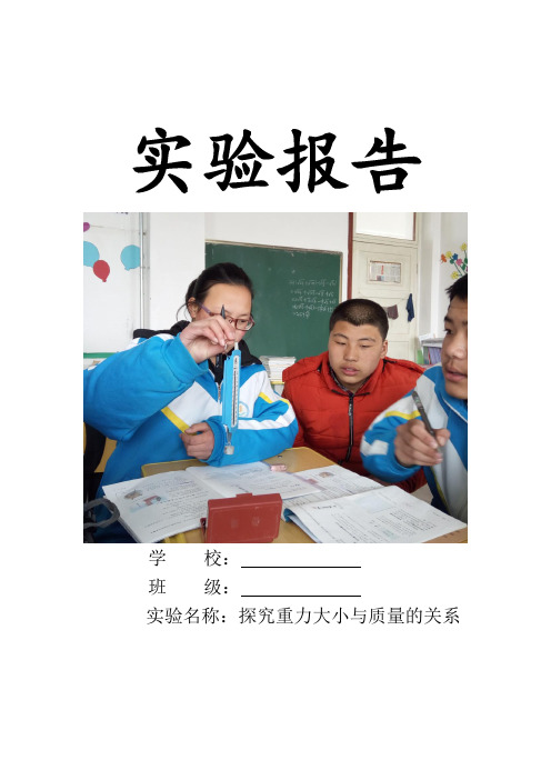 实验报告探究物体所受重力的大小与质量的关系