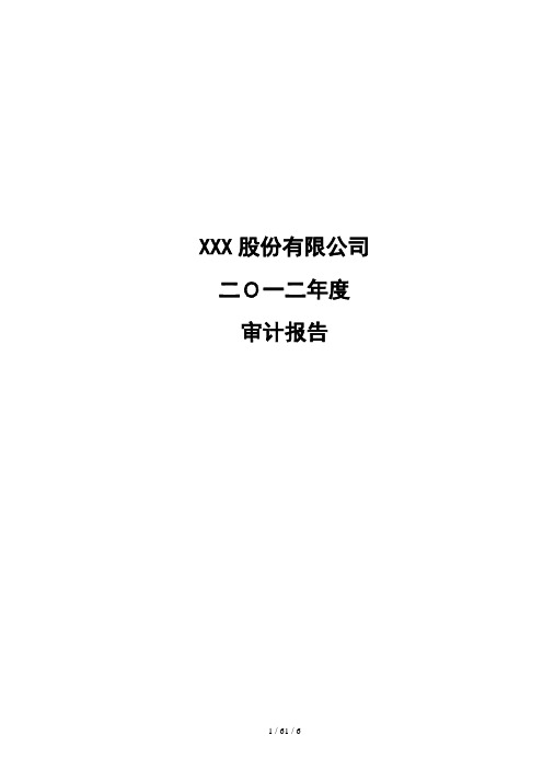 审计报告通用模板