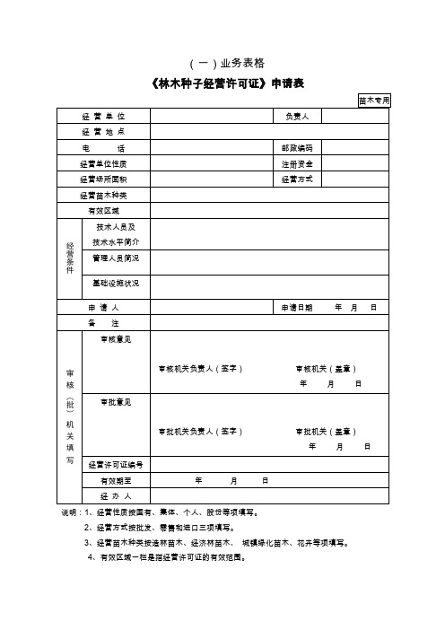 业务表格
