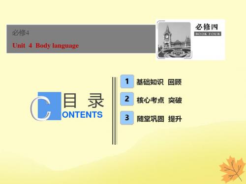 2019届高考英语一轮优化探究话题部分话题9必修4Unit4Bodylanguage课件新人教版20181004185