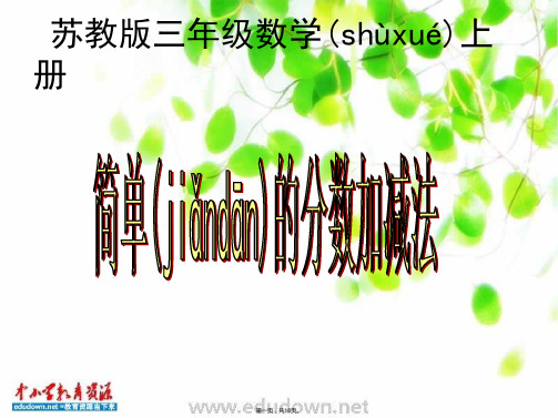 苏教版数学三上《简单的分数加减法》PPT课件之二