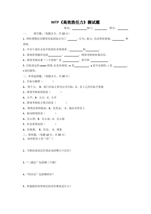 职业经理人必备五项管理