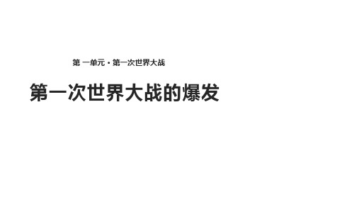 人教版高中历史选修3课件：1.1《第一次世界大战的爆发》