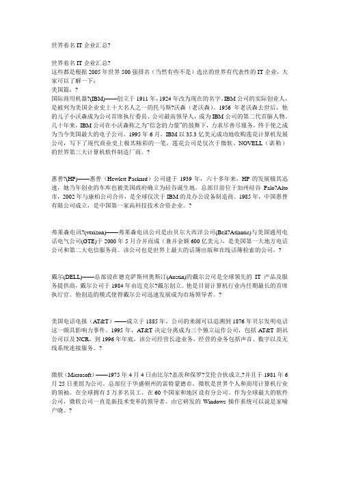 世界著名电脑公司