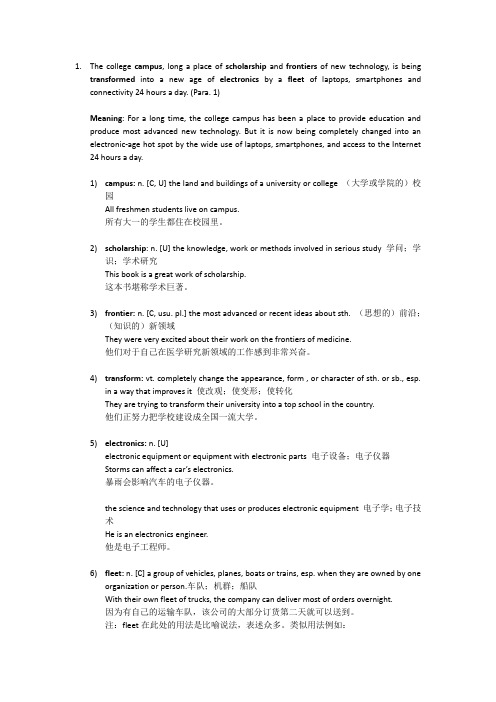 新视野大学英语 Unit 3 Languge Focus
