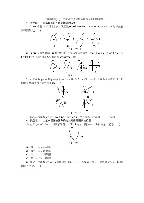 (一)二次函数图象信息题常见的四种类型