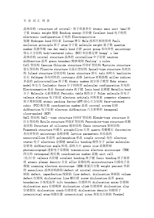 无机材料专业英语