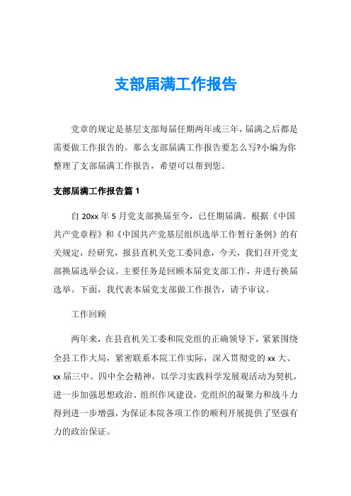 支部届满工作报告