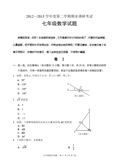 2012-2013七下试题