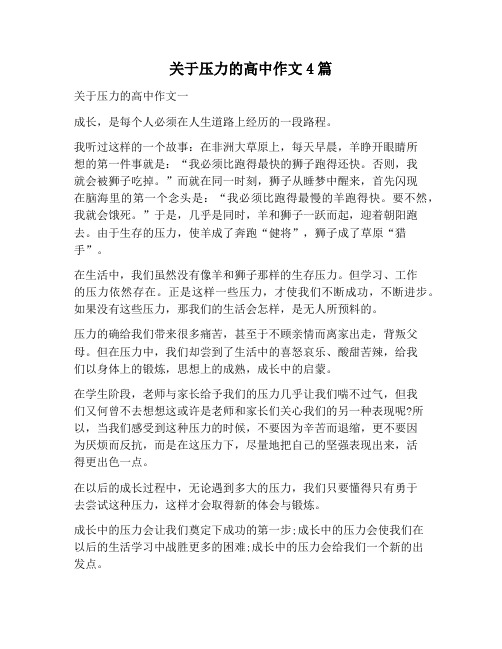 【作文范文】关于压力的高中作文4篇