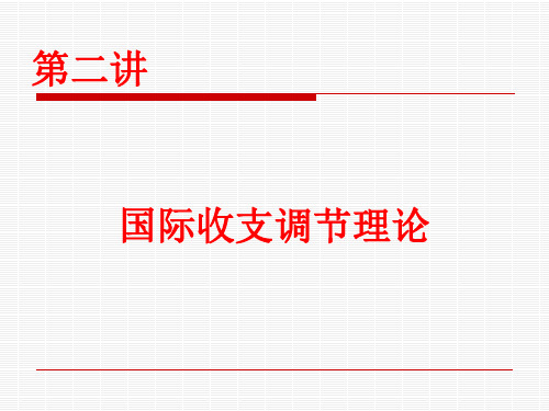 国际金融--第二章 国际收支调节理论