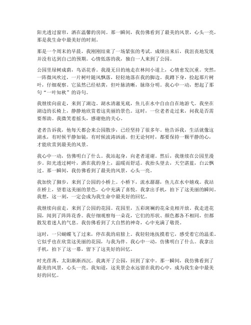 最美心头一亮时作文800字初三