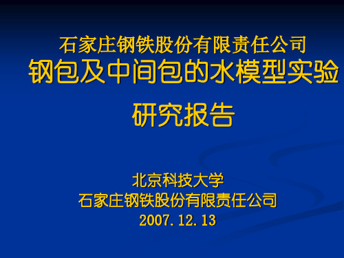 石钢钢包及中间包的水模型实验研究报告书