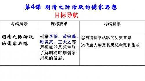 历史必修Ⅲ人教新课标第4课明清之际活跃的儒家思想北京课件(共35张)