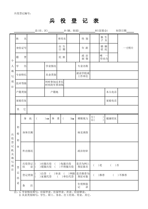 兵役登记表