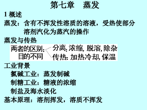 《化工原理》第7章 蒸发